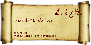 Lezsák Éva névjegykártya