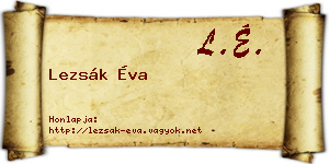 Lezsák Éva névjegykártya