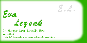 eva lezsak business card