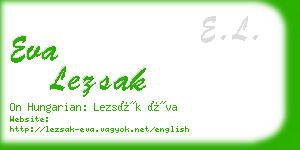 eva lezsak business card